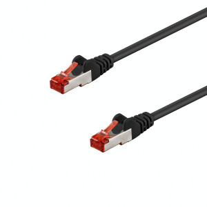 Patch cord S/FTP 6 lanko Cu LSZH černá 15m 28AWG