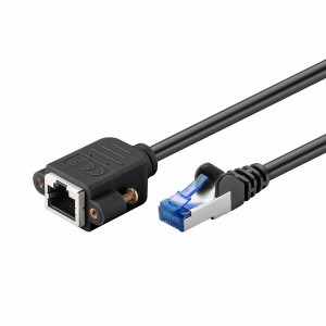 Prodlužka RJ45 S/FTP 6a CCA LSZH,PVC černá 2m Povrch: zlacený