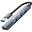 Hub USB USB A zásuvka x4,USB A vidlice USB 3.0 PnP grafitu