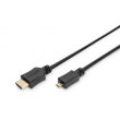 Kabel HDMI 1.4 HDMI micro vidlice - HDMI vidlice 1m černá