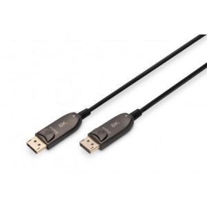 Kabel DisplayPort 1.4,HDCP,optický 20m černá Mat.těl: kov