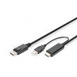 Kabel DisplayPort 1.2,HDCP 1.4,HDMI 1.4 2m černá