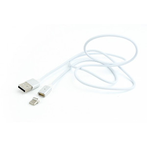 Kabel magnetický,USB 2.0 USB A vidlice,USB C vidlice 1m bílá
