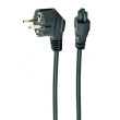 Kabel 3x0,75mm2 CEE 7/7 (E/F) úhlová vidlice,IEC C5 zásuvka