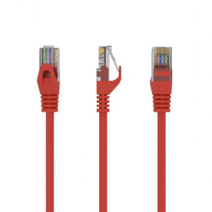 Patch cord U/UTP 6 lanko CCA PVC červená 1m 26AWG Økab: 6,2mm