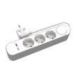 Prodlužovací síťový kabel 3x1,5mm2 Zásuvky: 5 PVC bílá 5m 16A