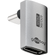 Adaptér USB 4.0 USB C zásuvka,USB C úhlová zástrčka stříbrná