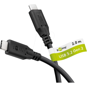 Kabel USB 3.2 USB C vidlice,z obou stran 2m černá Podpora: 4K