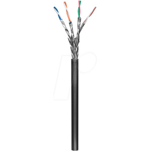 Vodič S/FTP 4x2x23AWG externí 6a drát Cu LSZH černá CPR: Fca