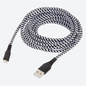 USB APPLE lighting datový a nabíjecí kabel černo / bílá 1.5m