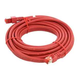 Patch cord S/FTP 6 lanko Cu LSZH červená 7,5m 27AWG