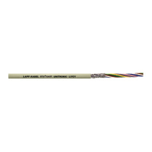 Vodič 5x1mm2 stíněný PVC šedá 500V LiY-CY