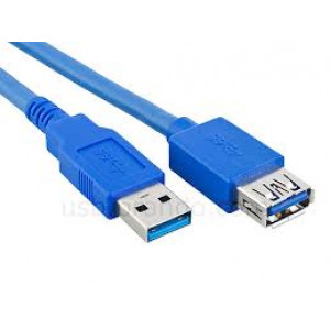 Kabel USB 3.0 USB A zásuvka USB A vidlice niklovaný 3m modrá