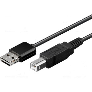 USB kabel zástrčka B, USB A zástrčka 1m  černý