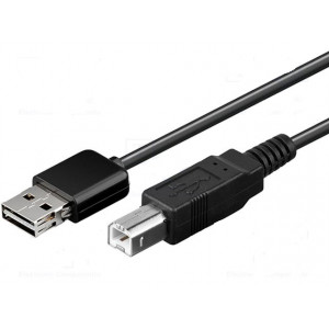 USB kabel zástrčka B, USB A zástrčka 1.8m  černý