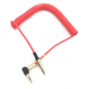 AUDIO kabel JACK 3,5mm kroucený profi zlacený červený