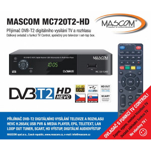 DVB-T2 přijímač MASCOM MC720T2 HD