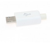 Konektor USB B micro hladký bílý kabelový