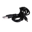 Kabel USB A vidlice,DC 3,5x1,35 zástrčka přímý černá 0,8m