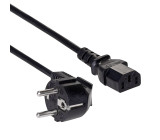 Kabel CEE 7/7 (E/F) úhlová vidlice,IEC C13 zásuvka 3m černá