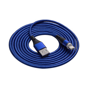 Kabel USB 2.0 USB A vidlice,USB C vidlice niklovaný 2m modrá