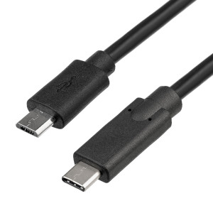 Kabel USB 2.0 USB B micro vidlice,USB C vidlice niklovaný 1m
