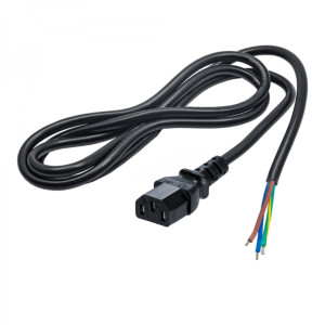 Kabel 3x0,5mm2 IEC C13 zásuvka,vodiče PVC 1,5m černá 10A