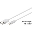 Kabel USB 2.0 vidlice Apple Lightning,USB A vidlice 0,5m