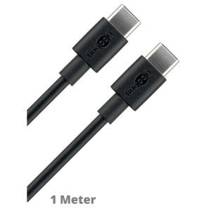 Kabel USB 2.0 USB C vidlice,z obou stran 1m černá
