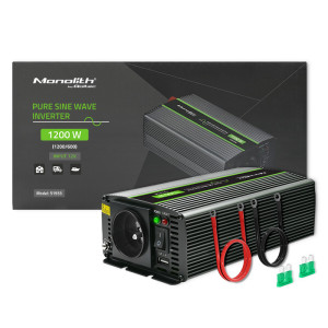 Měnič: automobilový DC/AC 600W Uvýst: 230VAC 12VDC Pšpič: 1,2kW