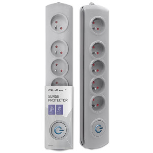 Plug socket strip: protective Sockets: 5 230VAC 10A grey