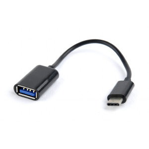 Kabel OTG,USB 2.0 USB A zásuvka,USB C vidlice 0,2m černá