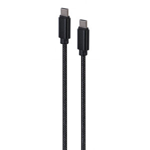Kabel USB 2.0 USB A vidlice,USB C vidlice zlacený 1,8m černá