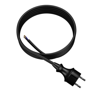 Kabel 2x1mm2 CEE 7/17 (C) vidlice,vodiče PVC 4,5m černá 16A
