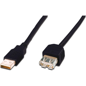 Kabel USB 2.0 USB A zásuvka,USB A vidlice niklovaný 1,8m