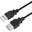 Kabel USB 2.0 USB A zásuvka,USB A vidlice niklovaný 2m černá