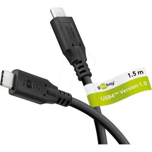 Kabel USB 4.0 USB C vidlice,z obou stran 1,5m černá 40Gbps