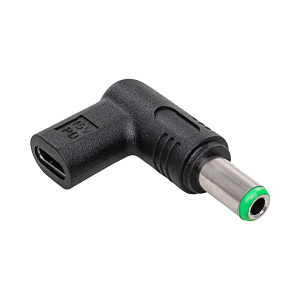 Adaptér USB C zásuvka,DC 6,3/3,0 zástrčka černá 100W 6,7A