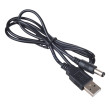 Kabel USB A vidlice,DC 5,5/2,5 zástrčka přímý černá 0,8m