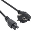 Kabel CEE 7/7 (E/F) úhlová vidlice,IEC C5 zásuvka PVC 1m