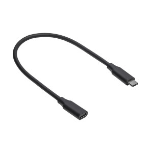 Kabel: USB-USB USB C zásuvka,USB C vidlice 0,3m Barva: černá