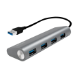 Hub USB USB 3.0 PnP Počet portů: 4 5Gbps Mat.těl: hliník