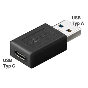 Adaptér USB 3.0 USB A vidlice,USB C zásuvka černá