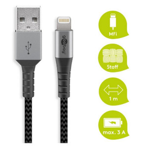 Kabel USB 2.0 vidlice Apple Lightning,USB A vidlice 1m