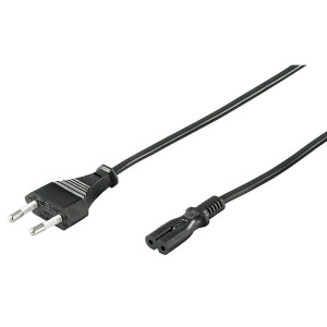 Kabel 2x0,75mm2 CEE 7/16 (C) vidlice,IEC C7 zásuvka PVC 1,8m