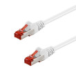 Patch cord S/FTP 6 lanko Cu LSZH bílá 1m 28AWG