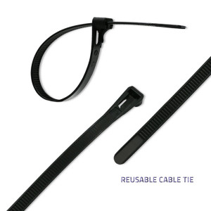 Cable tie multi use L: 400mm W: 7.2mm polyamide black 50pcs.