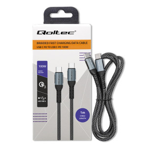 Kabel USB 2.0 USB C vidlice,z obou stran 1m černo-bílá 100W