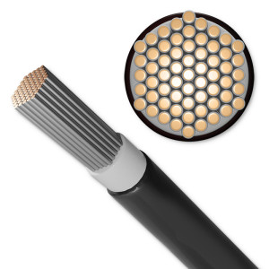 Wire H1Z2Z2-K stranded Cu 6mm2 LSZH black 1.5kV CPR: Eca