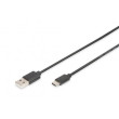 Kabel USB 2.0 USB A vidlice,USB C vidlice niklovaný 1,8m
